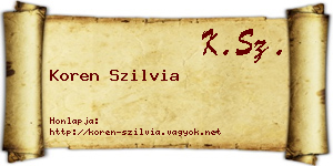 Koren Szilvia névjegykártya